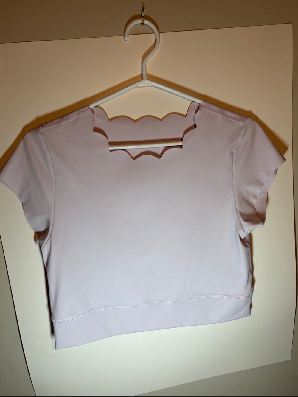 aerie Scalloped Neck Crop Top - Lavender